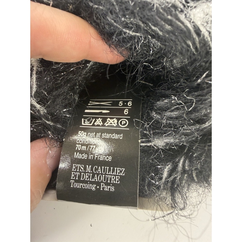 Chanteleine Yarn Siderale Mohair Blend Black White Lot Of 10 Made France - Picture 6 of 7